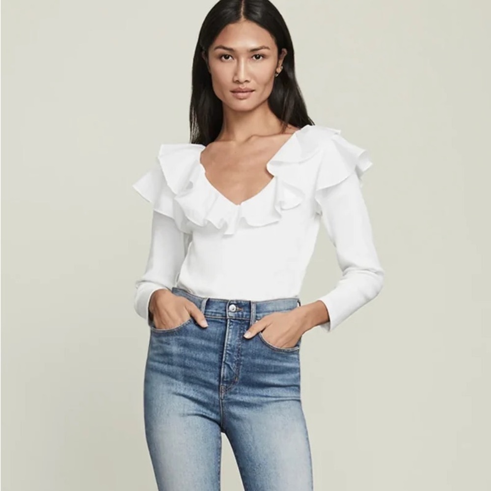 Veronica Beard Strata Ruffled Top XL